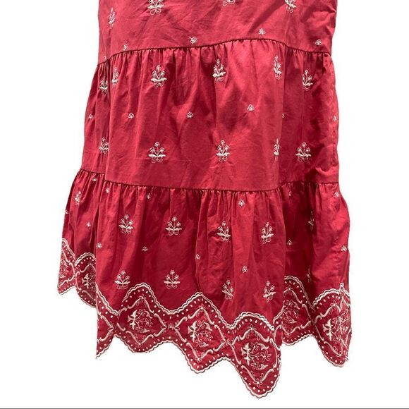 𝅺ann Taylor Tiered Embroidered Skirt Sz 4 - Picture 3 of 12